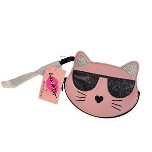 Betsey Johnson Cat with Sunglasses Wristlet / Coin purse NEW TINY FLAW
